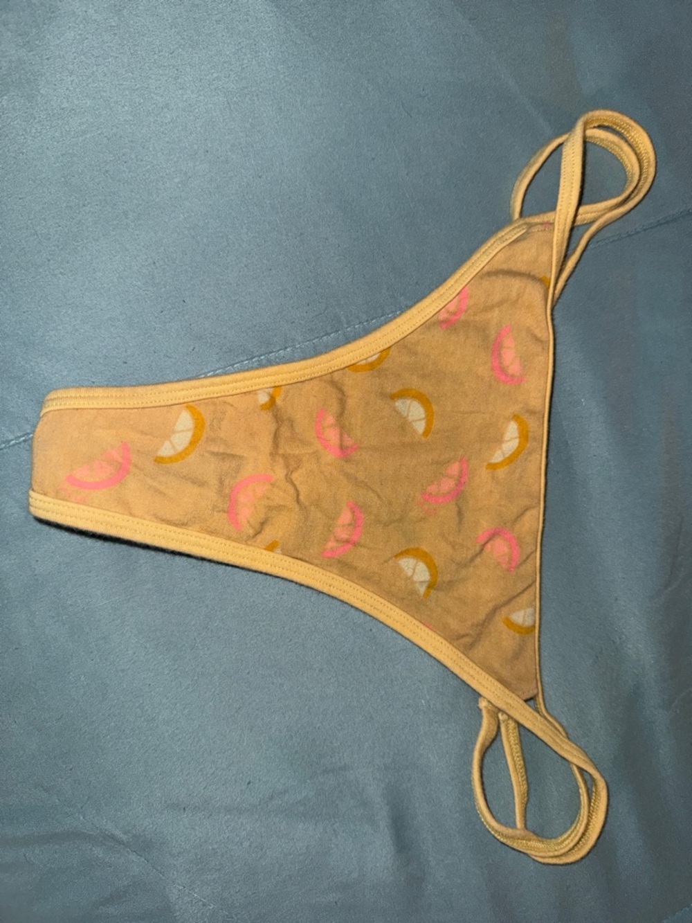 PINK Victoria's Secret Yellow Bikini Brief with Pink & Yellow Fruit Print
